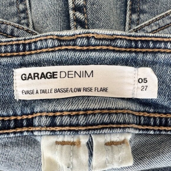 Garage Blue Denim Low Rise Flare Jeans - Picture 8 of 12
